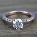 Petite Pave Round Loose Diamond Engagement Ring (0.80 Carat) - small